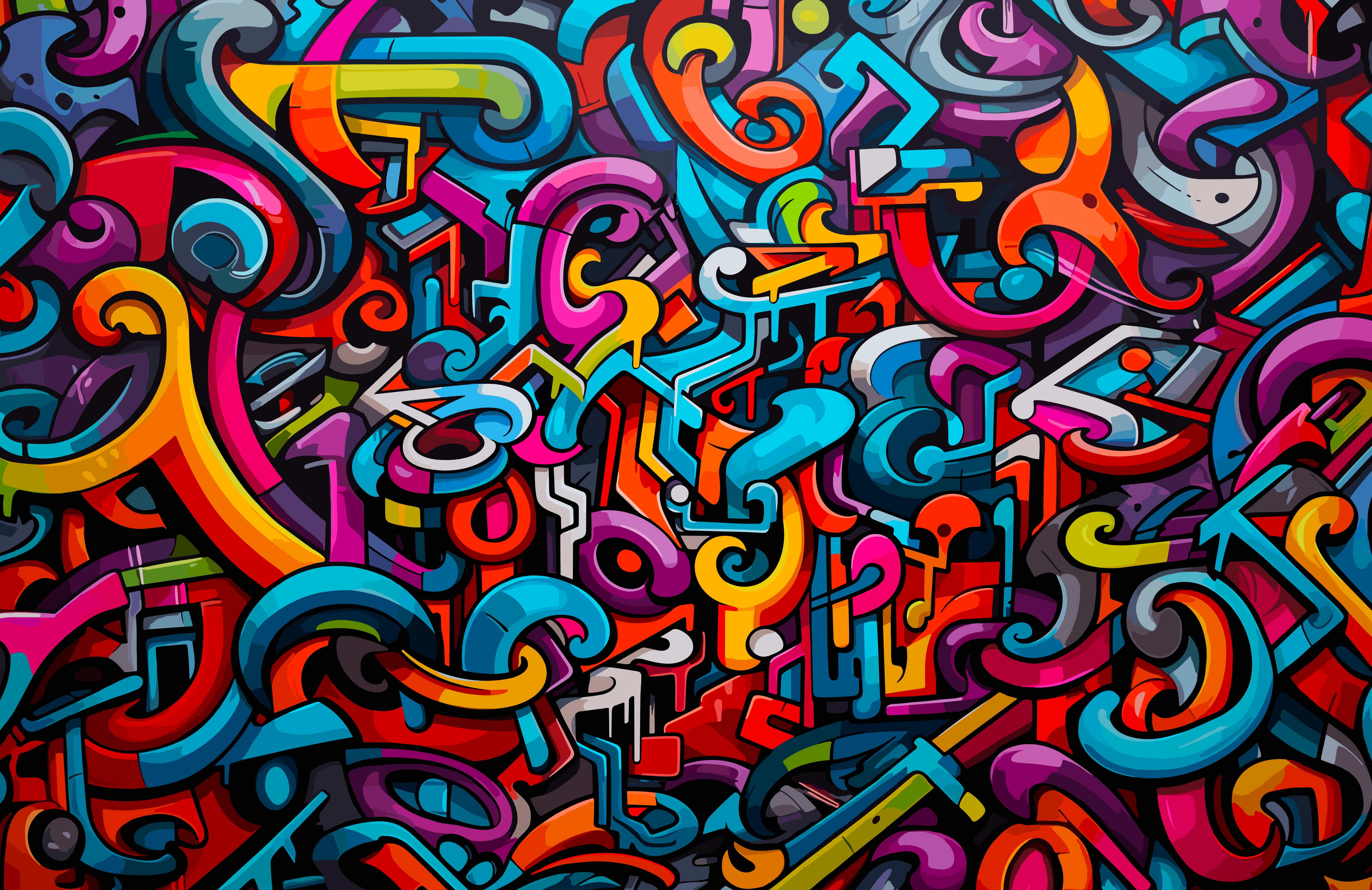 Colorful graffiti street art background